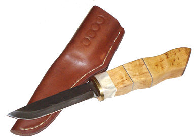 Messer im nordischen Stil selbstgebaut, mit der Messerscheide